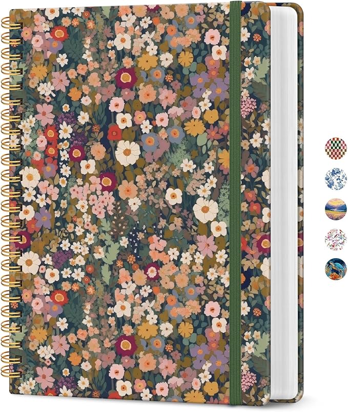 Lined Spiral Notebook Journal for Work, 300 Pages Thick B5 College Ruled by Taja