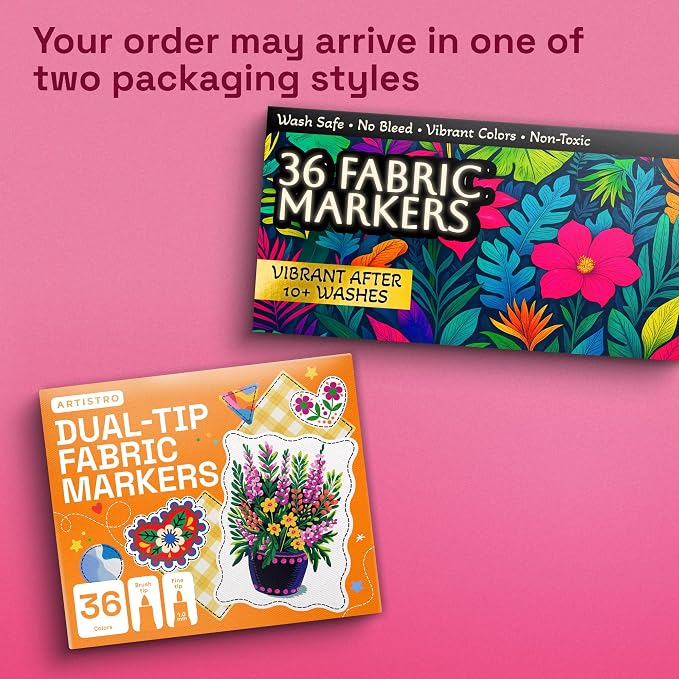 ARTISTRO 36 Fabric Markers for Clothes and Textiles – Permanent No-Bleed Fabric - Image 10