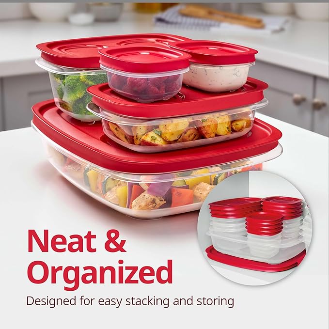 Rubbermaid 7.81- and 14.66-Cup EasyStore Square Containers, 2 Pack, Food - Image 2