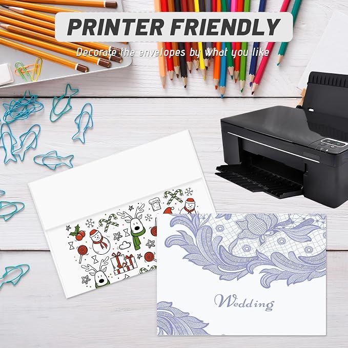 5x7 Envelopes For Invitation, A7 Envelope white, 100 pack 5x7 card Envelopes - Image 7