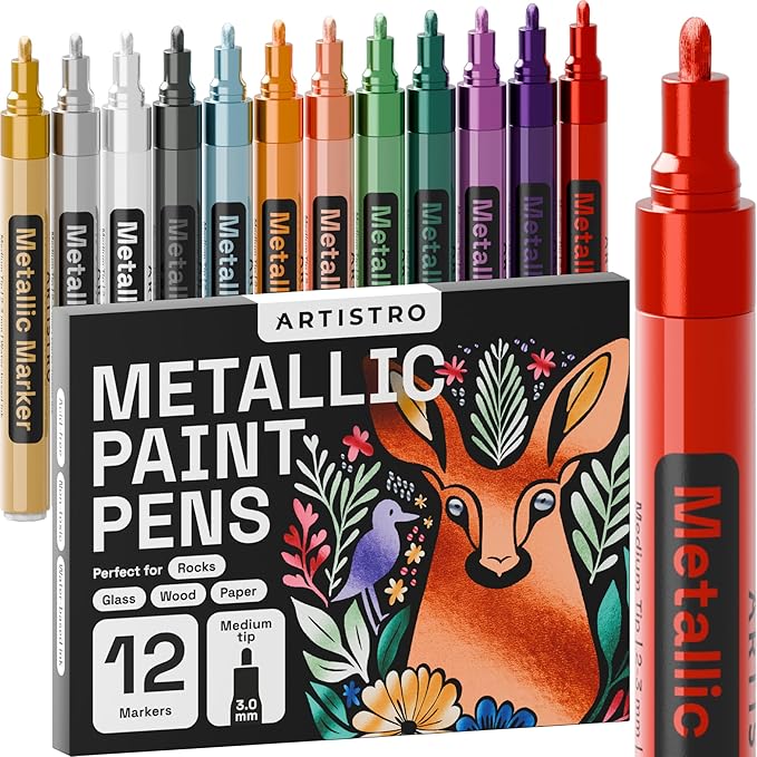 ARTISTRO 12 Metallic Paint Pens by ARTISTRO