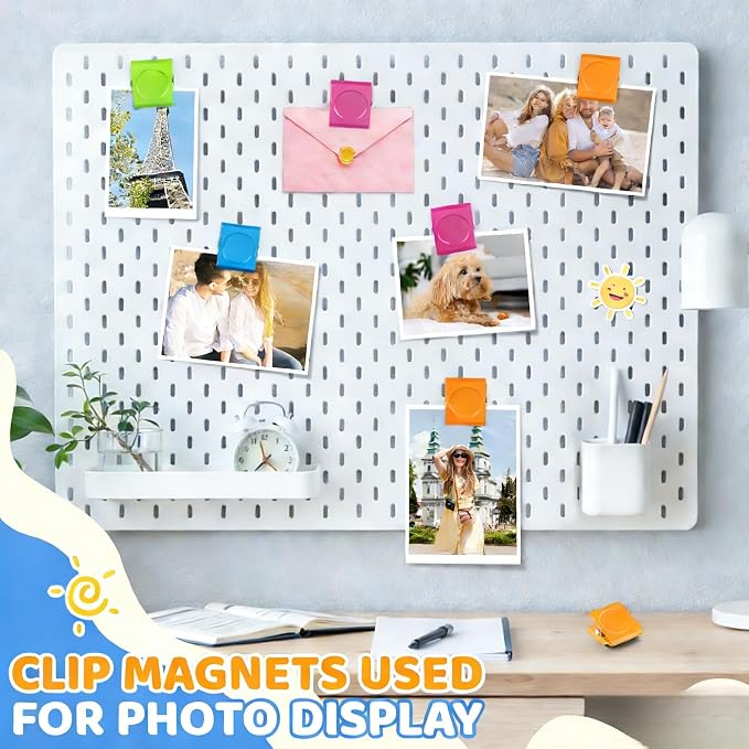 Grtard 8 Pack Colorful Magnetic Clips, Strong Fridge Magnets Clips Heavy Duty - Image 6