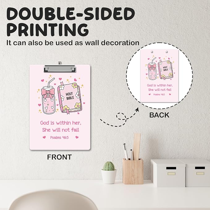 APIILVPQ Pink Clipboard, Bible Verse Clipboards - Image 3