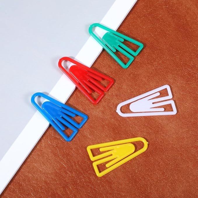 50Pcs Plastic Paper Clips Long Mixed Color Triangle Clips Bookmarks Smooth - Image 6