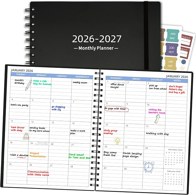 2026-2027 Monthly Planner, 18 Months Calendar Planner from Jan 2026-Jun 2027 by XAOWON
