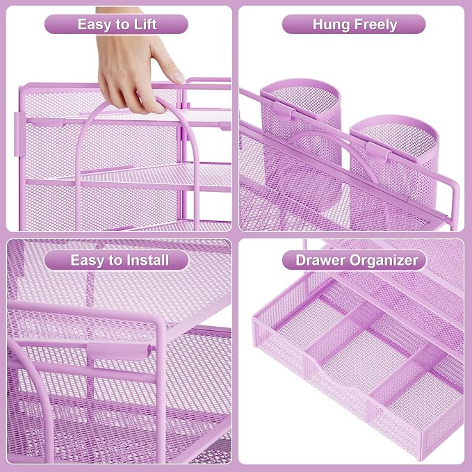 Marbrasse Desk Organizer and Accessories, 4-Tier Paper File Letter Tray - Image 5