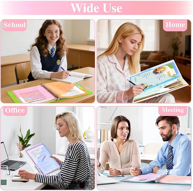 8-Tab Dividers for 3 Ring Binder, Subject Dividers, 3-Hole Plastics Sheets - Image 7