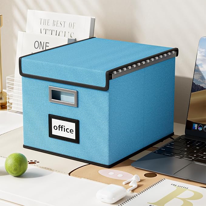 File Organizer Box with Lid, Collapsible File Folder Organizer - Image 5