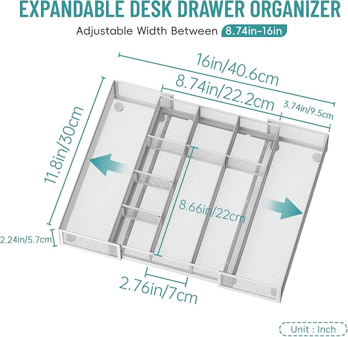 Expandable Desk Drawer Organizer Tray - Image 2