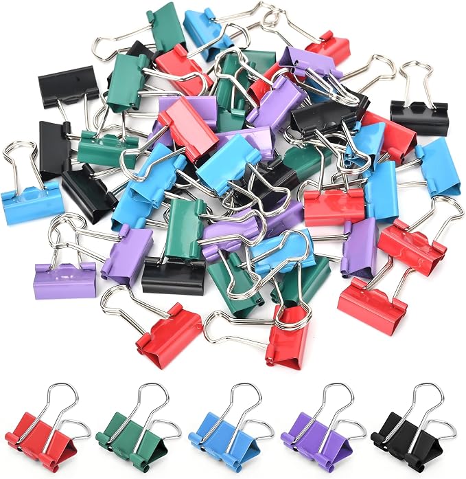 Binder Clips, 50 Pack, 0.75 in Small Paper Clips by Unknown