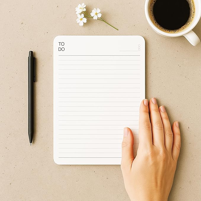 To Do List Notepad – (2 Pack, 50 Sheet Each) A5 Size (8.3"x5.8") Premium Thick Paper With Cardboard Back Support, Undated Daily Planner Notepad, Daily To Do List Notebook, Ruled Pages, Deadline Column.-DeskLoop Office