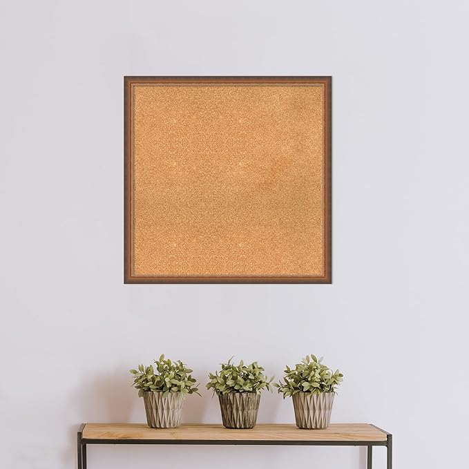 Amanti Art Natural Cork Board for Wall, 30x30 Vision Board with Bronze Frame, Large Corkboard Office Decor for Home Organization, Modern Corkboard Pinboard to Display Items for Home Organization in-DeskLoop Office