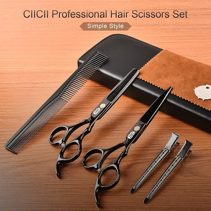 CIICII Hair Cutting Scissors Shears Kit, Professional Barber Haircut Scissors - Image 8