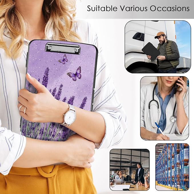 Clipboard with Storage, Office Supplies Nursing Clipboards Folder with Pen - Image 4