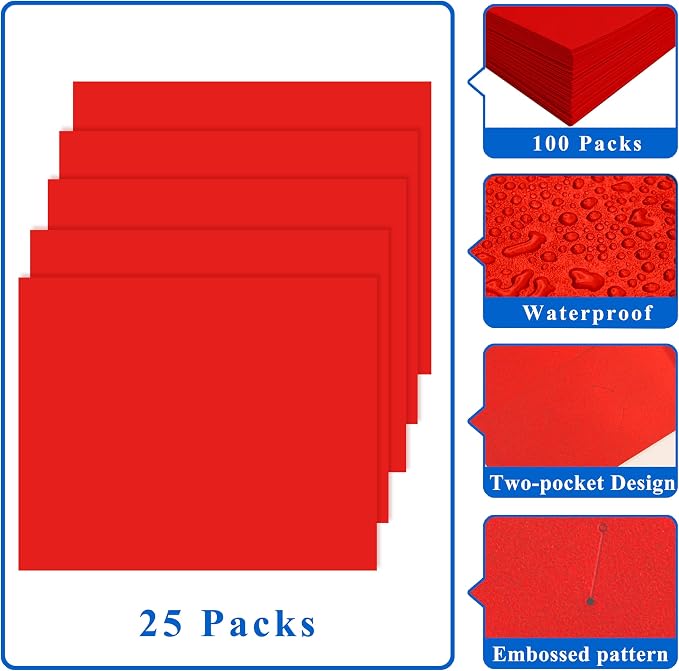 Zzrywuty File folders with Pockets, 25 Pack Paper Folders with Card Slot - Image 7