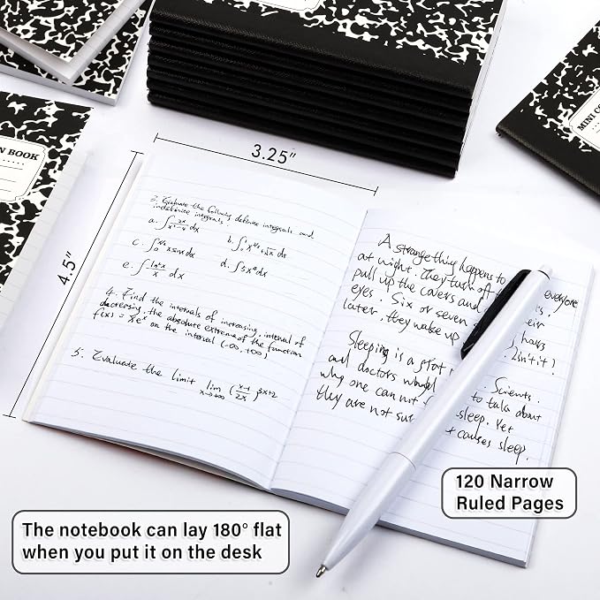 feela Mini Composition Notebook, Cute 30 Pack Black Narrow Ruled Mini - Image 3