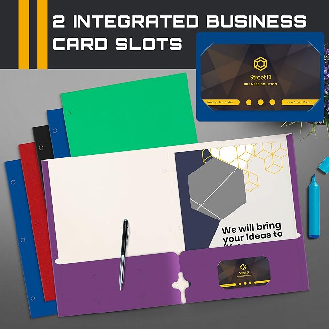 Better Office Products 2 Pocket Paper Folders, Letter Size Paper Portfolios - Image 5