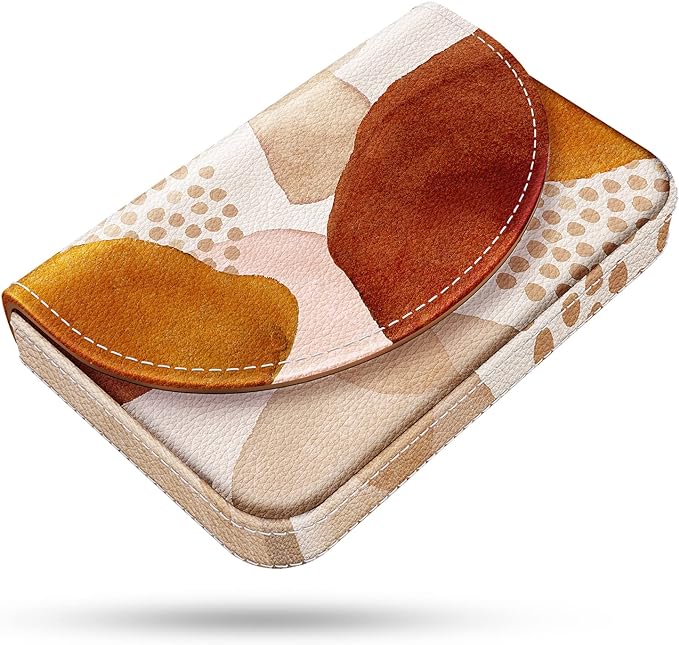 Business Card Holder，PU Leather Business Card Case Color Printing Pattern Card by xiviers