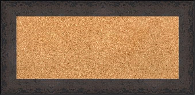 Amanti Art Natural Cork Board for Wall, 17x35 Vision Board with Black Wood Frame, Medium Corkboard Office Decor for Home Organization, Modern Corkboard Pinboard to Display Items for Home Organization-DeskLoop Office