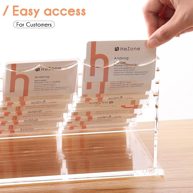 HeZone Business Card Holder for Desk Multiple Cards Display Stand Rack for - Image 6
