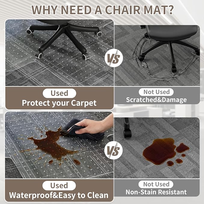 Office Chair Mat for Low Pile Carpeted Floors - Image 6
