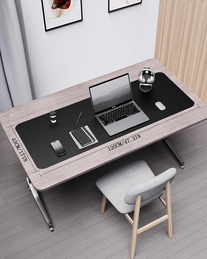 YSAGi Double-Sided Desk Pad, Leather Desk Mat, Eco Cork Desk Pad Protector - Image 2