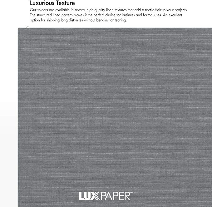 LUXPaper 9" x 12" Presentation Folders | Two Pocket | Front Cover Card Slits | - Image 5