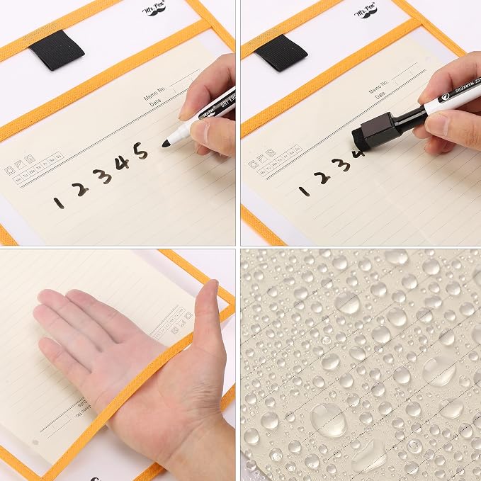Mr. Pen- Reusable Dry Erase Pocket Sleeves, 6 Pack, Colorful | Pastel Colors - Image 8