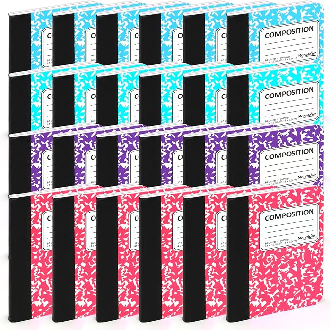 Manaloom Mini Composition Notebooks, Small Pocket Sized Notebook, by Manaloom