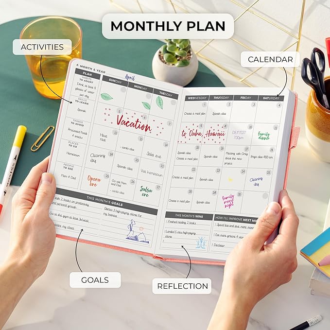 Clever Fox Daily Planner – Undated Planning Notebook with Hourly Schedule & To-Do List – Personal Day Task & Work Organizer, 6 Months (Peach Pink)-DeskLoop Office