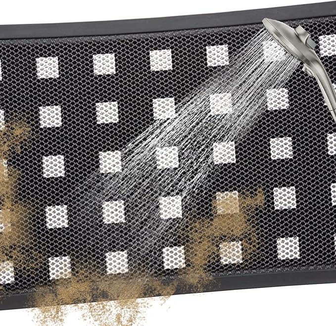 Front Door Mat Indoor Entrance 29.5"x17" for Apartments/Small Spaces, Heavy Duty Rubber Entryway Mats Backing Inside/Outside Dirt Trapping, All Weather Outdoor Rug Black and White-DeskLoop Office