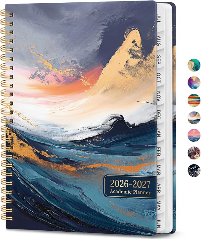 Academic Planner 2026-2027, Weekly and Monthly Calendar Book, July 2026 – June by JEJEGO