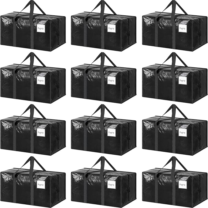 12 Pack Extra Heavy Duty Large Moving Bags by Fygrip