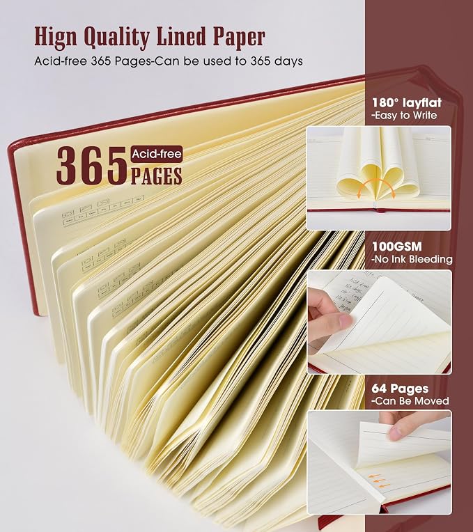 Lined Journal Notebook -365 Pages A5 Thick Journals - Image 3