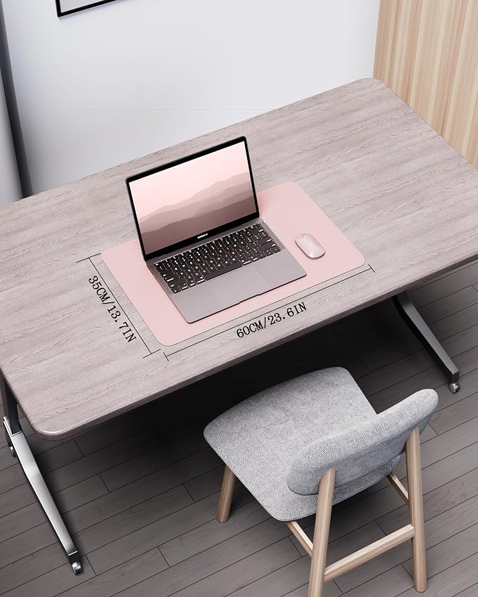 YSAGi Double-Sided Desk Pad, Leather Desk Mat, Eco Cork Desk Pad Protector - Image 2