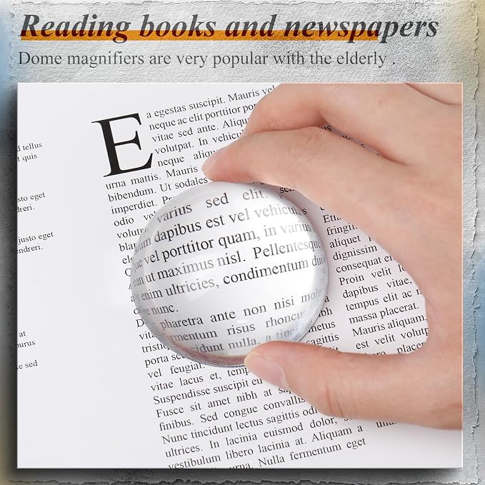 Briwooody 12 Pcs Crystal Dome Magnifier Paperweights Glass Paperweight Reading - Image 6