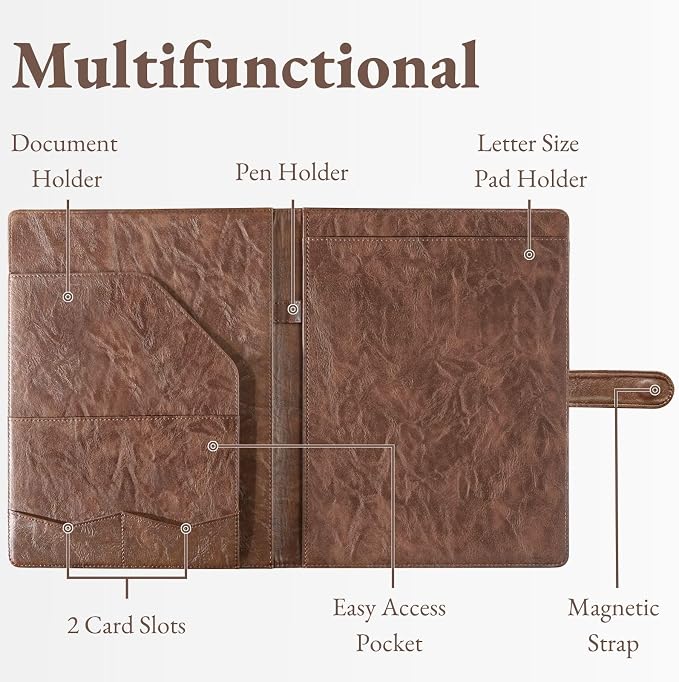 Mymazn Padfolio, Portfolio Folder, Legal Pad Holder, Resume Folder | Faux - Image 4