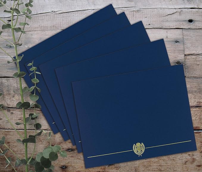 Great Papers! Navy and Gold Certificate Document Cover / 25 Count Navy Blue - Image 5