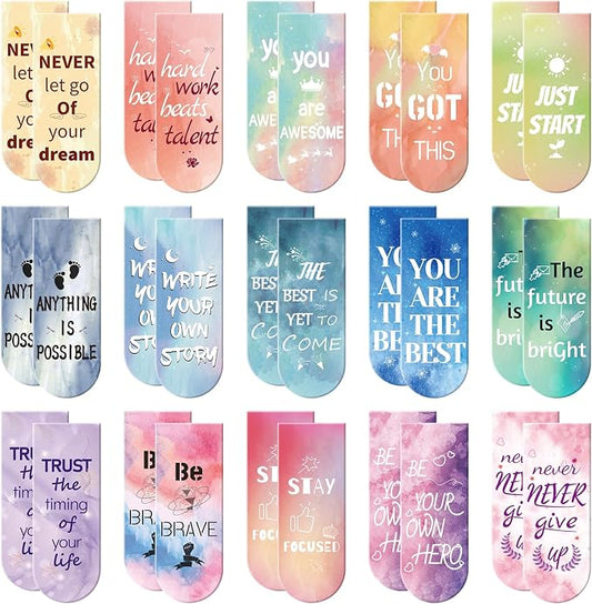Kaluofan 30-Piece Inspirational Magnetic Bookmarks by Kaluofan