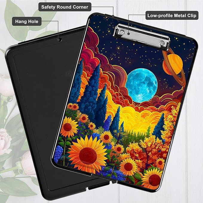Sunflower Clouds Moon A4 Clipboard - Image 5