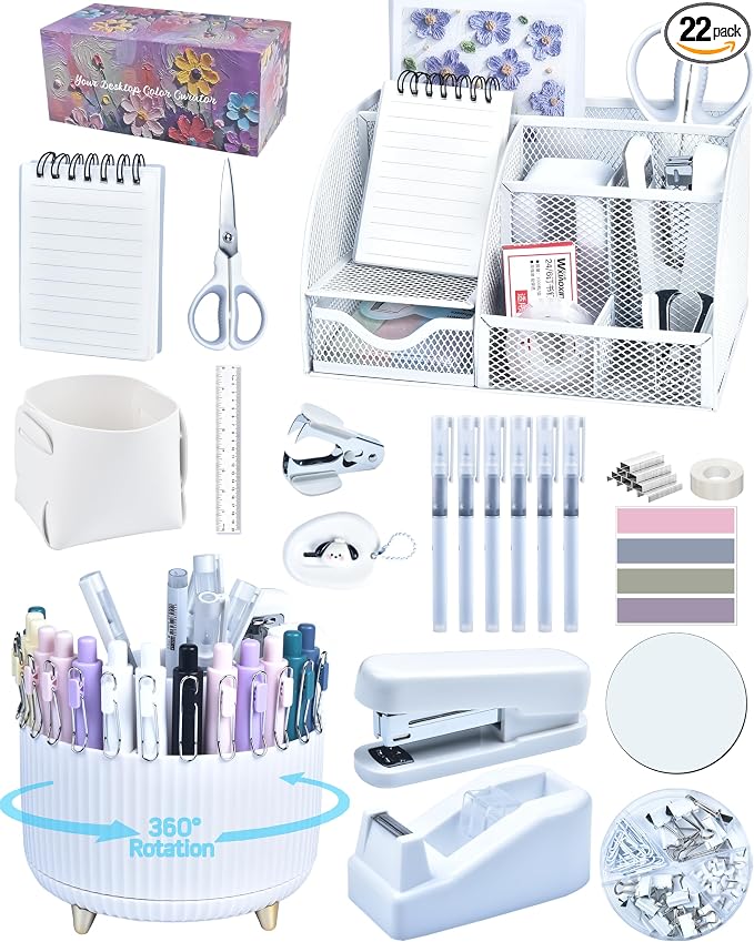 White Desk Accessories and Organizers by Vamrak