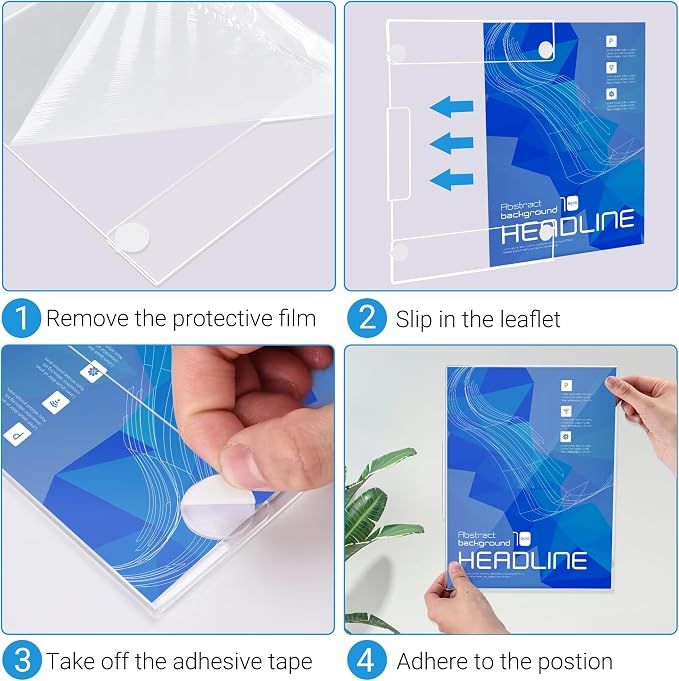 24 Pack Acrylic Sign Holder 8.5 x 11 Wall Mount, Vertical & Horizontal Use - Image 4