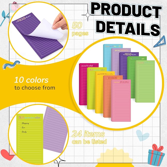 Censen 10 Pack 500 Sheets to Do List Notes Daily Checklist Notepad - Image 3