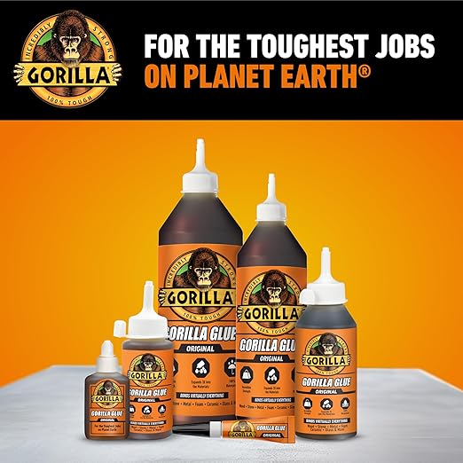 Gorilla Original Gorilla Glue, Brown, Waterproof Polyurethane Glue, 8 Ounce (Pack of 1) - Expands Into Materials, All Purpose-DeskLoop Office
