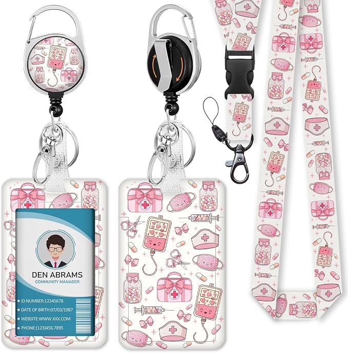 Piefly Lanyards for Id Badges, Nurse Badge Holder by Piefly