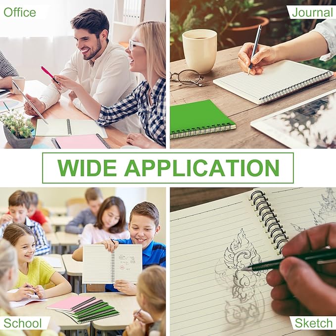 Yahenda 18 Pcs Spiral Notebook Bulk A5 Journal Lined 8.3'' x 5.5'' Writing Composition Paper Small Notepad Subject Notebook for Students Office Business Back to School Supplies (Pink,Light Green)-DeskLoop Office