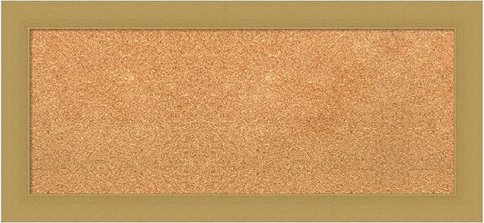 Amanti Art Natural Cork Board for Wall, 16x34 Vision Board with Gold Frame, Medium Corkboard Office Decor for Home Organization, Casual Corkboard Pinboard to display items for home organization-DeskLoop Office