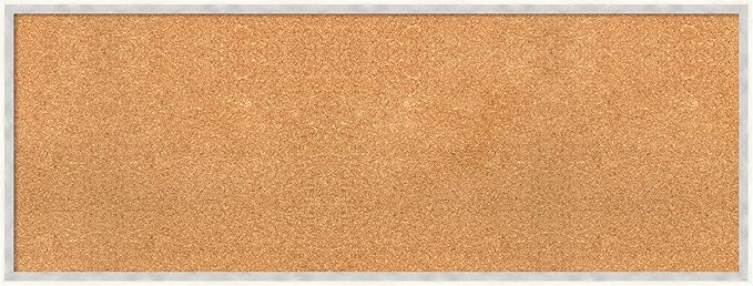 Amanti Art Natural Cork Board for Wall, 17x45 Vision Board with White Frame, Oversize Corkboard Office Decor for Home Organization, Modern Corkboard Pinboard to Display Items for Home Organization in-DeskLoop Office