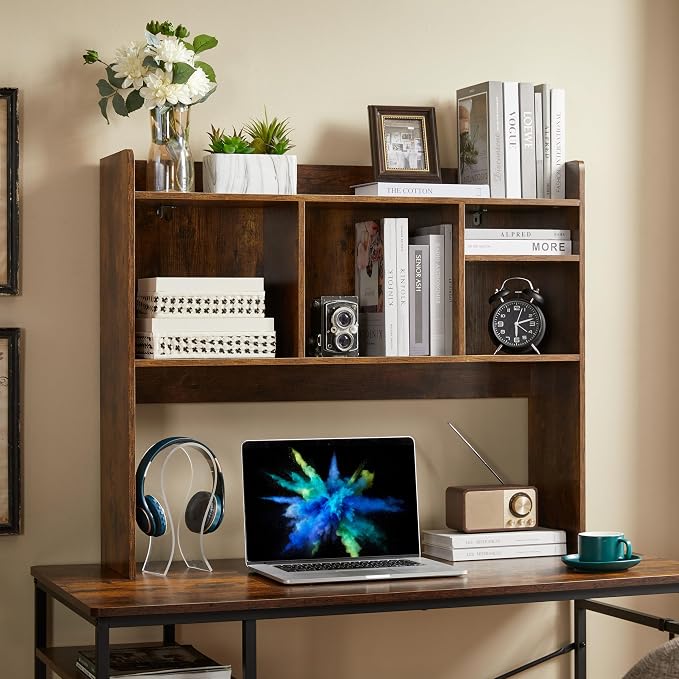 Nromant Desktop Bookshelf, Wooden Desk Storage Hutch by Nromant
