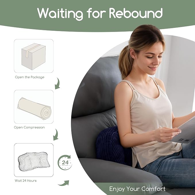 HIGOGOGO Lumbar Support Pillow for Recliner Chair/Accent Chair/Couch/Office - Image 7